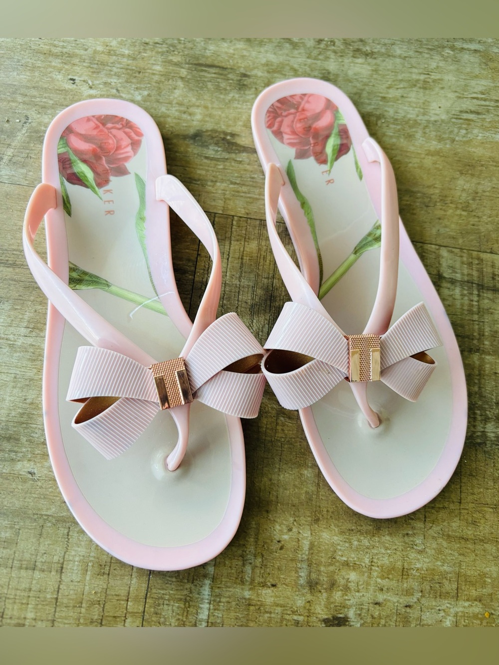 New Ted Baker Pink Susie P Bow Flip Flop sandals size 40 (10)
